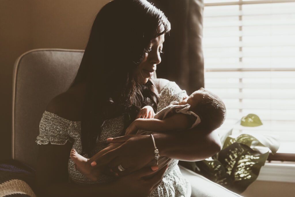 In home newborn session in various poses