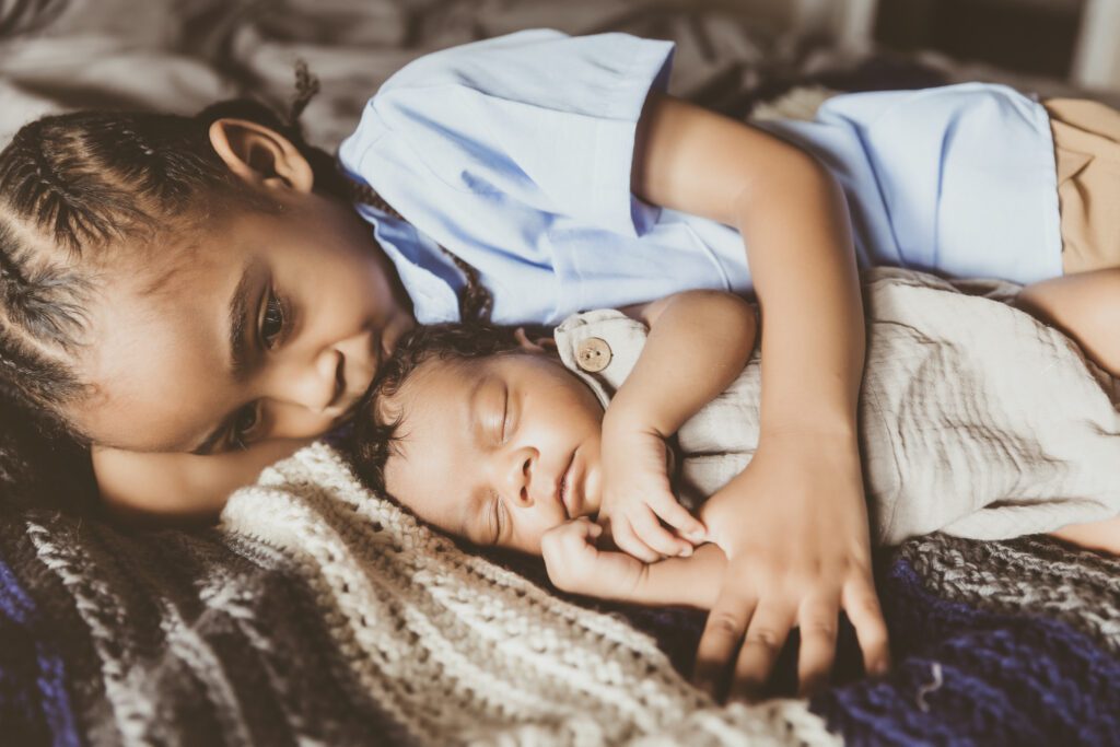 In home newborn session in various poses