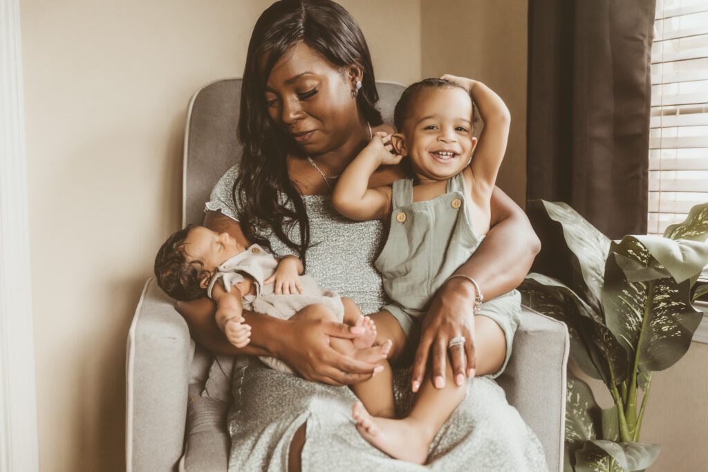 In home newborn session in various poses