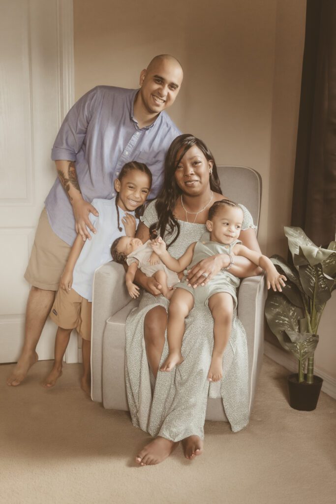 In home newborn session in various poses