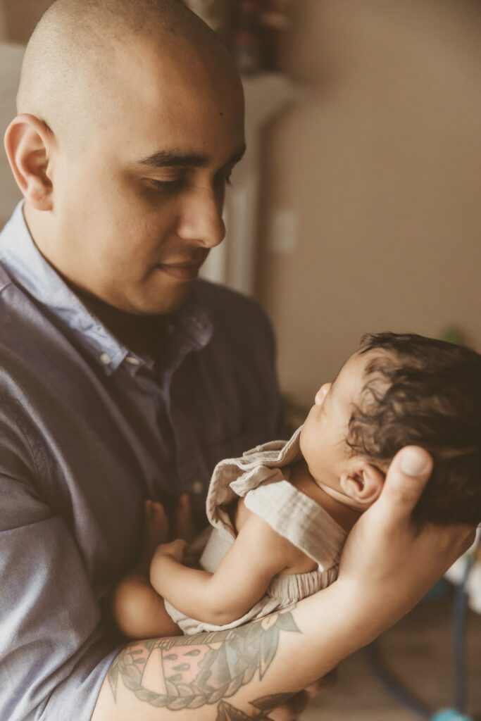 In home newborn session in various poses