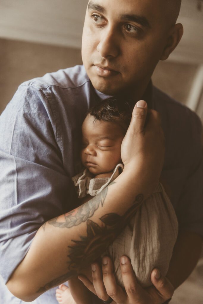 In home newborn session in various poses