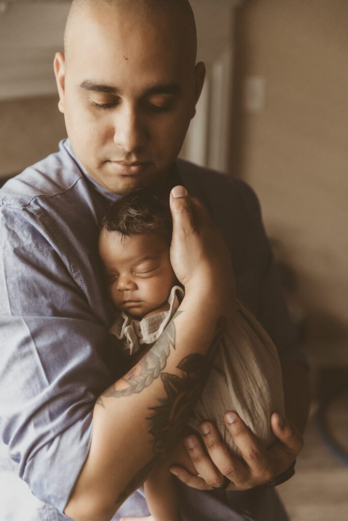 In home newborn session in various poses