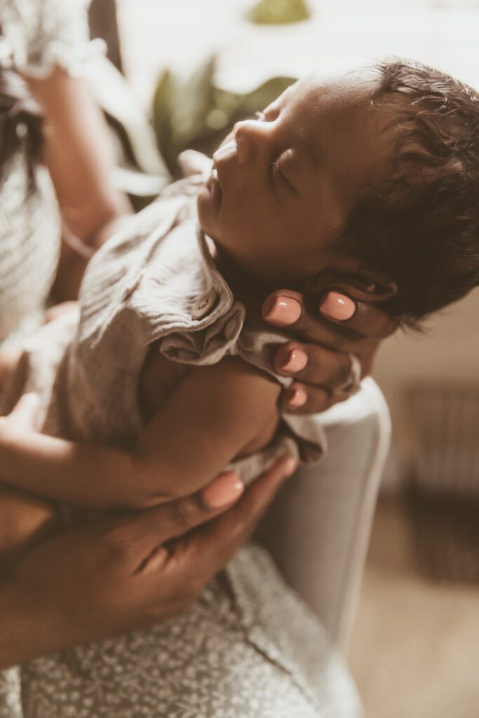 In home newborn session in various poses